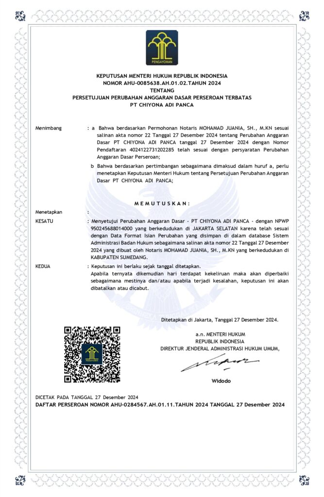 2 PT Chiyona Adi Panca - Konsultan Profesional dan Terpercaya, Solusi Cepat Urus SLF, PBG, dan AMDAL di Bogor, Depok, Tangerang, Bekasi, Jakarta, Bandung, Semarang, Malang, Surabaya, dan seluruh Indonesia