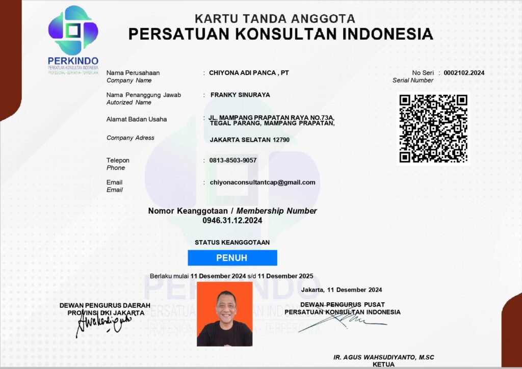 18 PT Chiyona Adi Panca - Konsultan Profesional dan Terpercaya, Solusi Cepat Urus SLF, PBG, dan AMDAL di Bogor, Depok, Tangerang, Bekasi, Jakarta, Bandung, Semarang, Malang, Surabaya, dan seluruh Indonesia